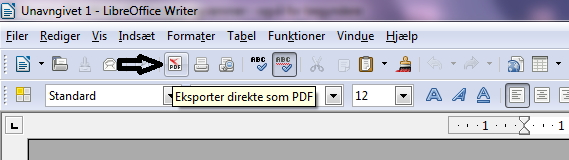 Gem med et enkelt klik et dokument som en pdf-fil.